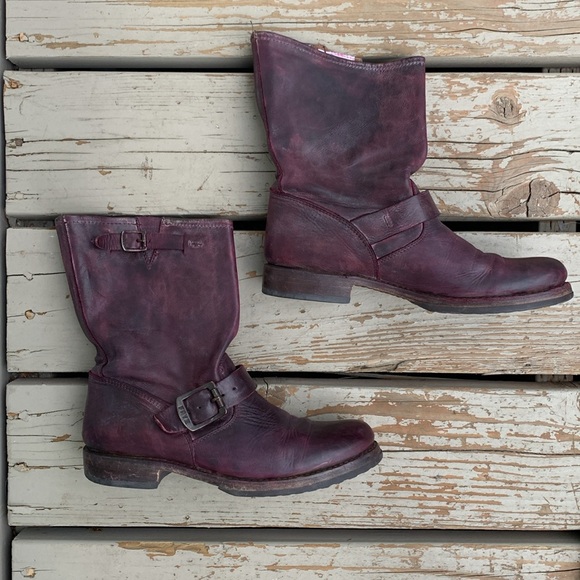 Purple red frye Veronica short boot - Picture 4 of 17